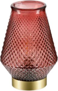 CASA DI ELTURO LED-lamp Ella Bordeaux Rood Goud Werkt op batterijen (incl. lamp) Ø13 x18 cm