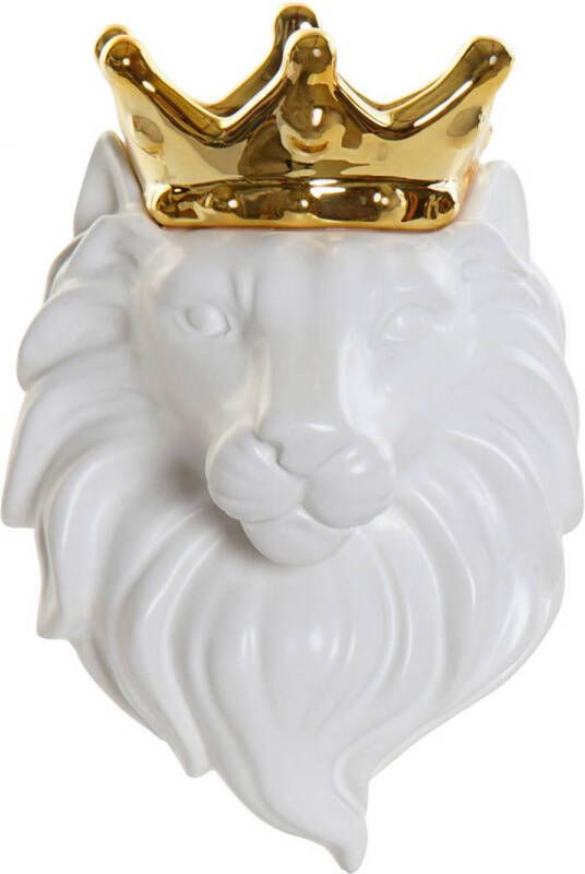 CASA DI ELTURO Wandvaasje Royal Lion Wit|Goud