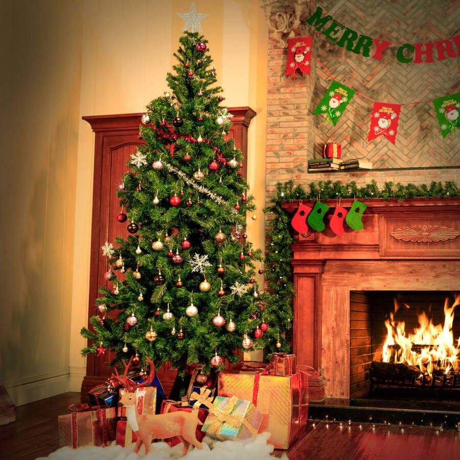 Casa Kunstkerstboom Kerstboom PVC 180cm hoog zonder verlichting met standaard