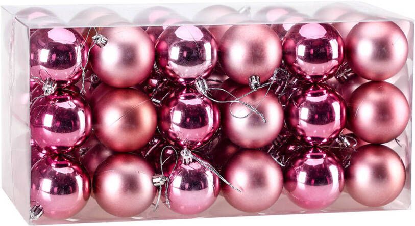 Casaria Kerstballen Kerstboom decoratie Kerstboomversiering 54 stuks Roze