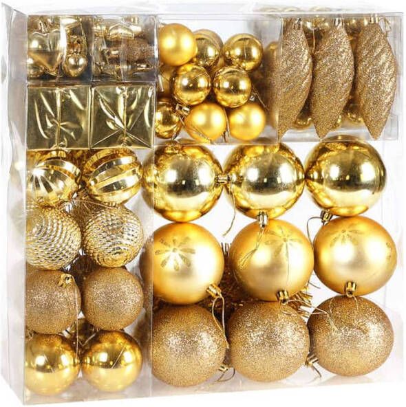 Casaria Kerstballen Kerstboomversiering Kerstboom decoratie goud 103 st.