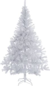 Casaria Kunstkerstboom wit 180 cm kerstboom met standaard
