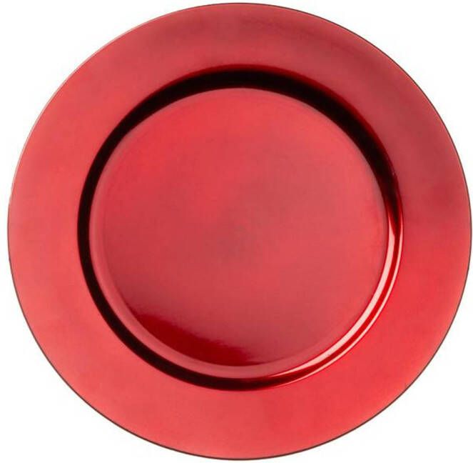 Cepewa 1x Ronde kaarsenborden onderborden rood 33 cm Onderbord Kaarsenbord Onderzet bord voor kaarsen Kaarsenplateaus