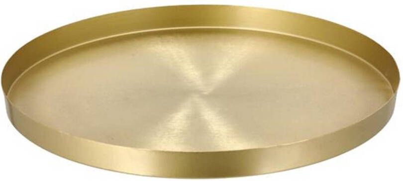 Cepewa Kaarsenbord-plateau mat goud metaal rond D30 cm Kaarsenonderzetter Kaarsenplateaus