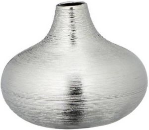 Cepewa Ronde bol bloemenvaas zilver van keramiek 9 5 x 13 x 16 cm Stijlvolle bloemen of takken vaas voor binnen Vazen