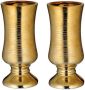 Cepewa Set van 2x stuks bloemenvaas goud van keramiek 10 6 x 24 2 cm Bloemen of takken vaas voor binnen Kelkvaas Vazen - Thumbnail 1