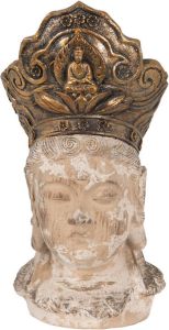 Clayre & Eef Beeld Boeddha 12x9x22 Cm Bruin Kunststof Woonaccessoires Beeld Decoratie Decoratieve Accessoires Bruin