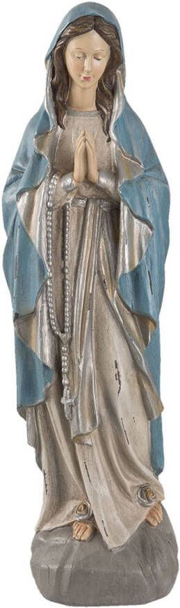 Clayre & Eef Beeld Maria 15x11x50 cm Grijs Polyresin Woonaccessoires Grijs Woonaccessoires