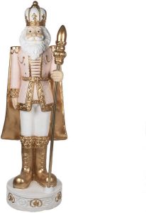 Clayre & Eef Beeld Notenkraker 178 cm Roze Polyresin Kerstdecoratie Roze Kerstdecoratie