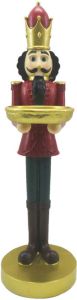 Clayre & Eef Beeld Notenkraker 40 Cm Rood Zwart Kunststof Kerstdecoratie Beeld Decoratie Decoratieve Accessoires Rood
