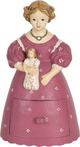 Clayre & Eef Beeld Vrouw 20 cm Roze Kunststof Woonaccessoires Roze Woonaccessoires