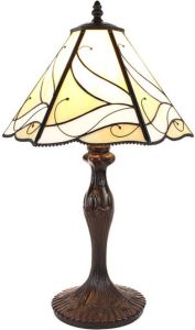 Clayre & Eef Beige Tafellamp Tiffany Ø 31*43 Cm E27 max 1*60w 5ll-6189
