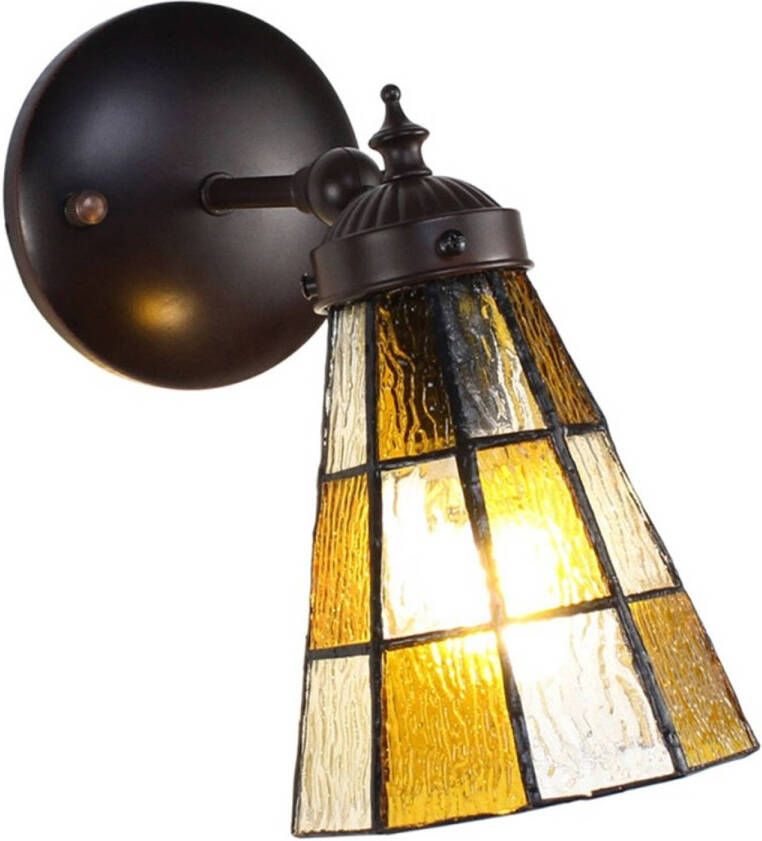 Clayre & Eef Bruine Wandlamp Tiffany 17*12*23 cm E14 max 1*40W 5LL-6209