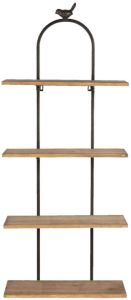 Clayre & Eef Wandrek 36x14x90 cm Bruin Hout Ijzer Rechthoek Wandplank
