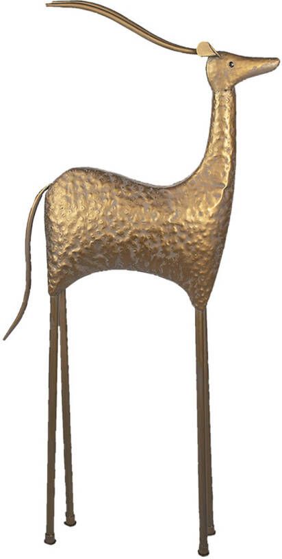 Clayre & Eef Decoratie Beeld 50*21*130 Cm Koperkleurig Metaal Antilope