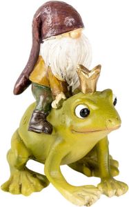 Clayre & Eef Beeld Kikker 7x7x9 cm Groen Kunststof Woonaccessoires Groen Woonaccessoires