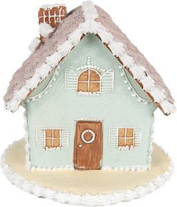 Clayre & Eef Decoratie Beeld Huis 12 cm Blauw Polyresin Blauw