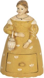Clayre & Eef Beeld Vrouw 20 cm Geel Kunststof Woonaccessoires Geel Woonaccessoires