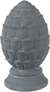 Clayre & Eef Decoratie Dennenappel Ø 10x18 Cm Grijs Steen Woondecoratie Woonaccessoires Grijs Woondecoratie