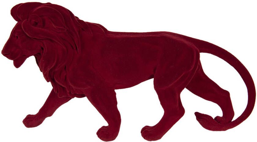 Clayre & Eef Decoratie Leeuw 43x24 cm Rood Synthetisch Rood