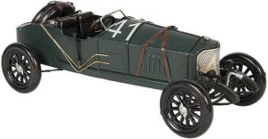 Clayre & Eef Decoratie Miniatuur Auto 31x12x11 Cm Groen Metaal Miniatuur Auto Decoratie Modelauto Groen Miniatuur Auto