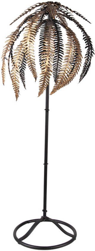 Clayre & Eef Decoratie Palm 73 cm Goudkleurig Zwart Ijzer Goudkleurig