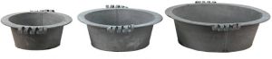 Clayre & Eef Decoratie Schaal Set Van 3 Ø 36x11 Cm Grijs Metaal Fruit Schaal Decoratieve Accessoires Woonaccessoires