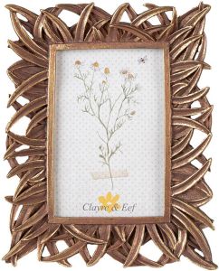 Clayre & Eef Fotolijst 10x15 Cm Goudkleurig Kunststof Fotokader Wissellijst Foto Frame Goudkleurig Fotokader