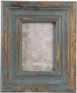 Clayre & Eef Fotolijst 13x18 cm Blauw Grijs Hout Rechthoek Fotokader Blauw Fotokader