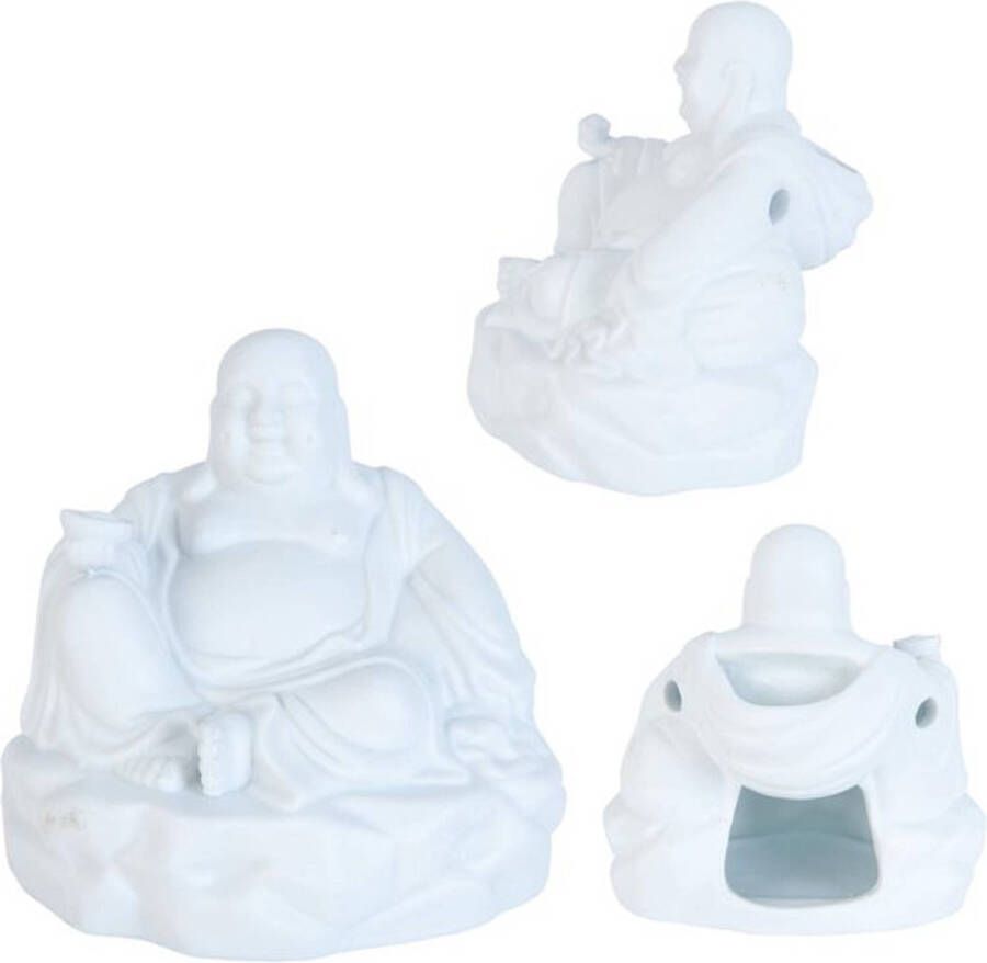 Clayre & Eef Geurbrander Aroma Brander Happy Boeddha Keramiek 12 x 11 x 12 cm