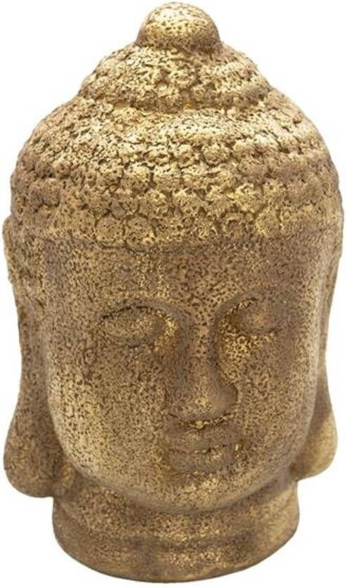 Clayre & Eef Beeld Boeddha 23 cm Goudkleurig Keramiek Rond Decoratie