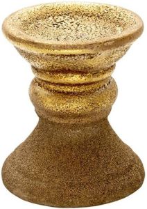 Clayre & Eef Kandelaar 15 cm Goudkleurig Keramiek Rond