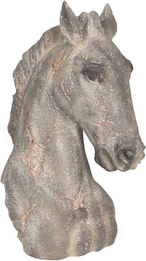 Clayre & Eef Grijze Decoratie paard 27*17*39 cm 6PR2651