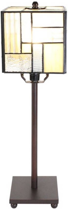 Clayre & Eef Grijze Tafellamp Tiffany 13*13*28 cm E14 max 1*25W 5LL-6190