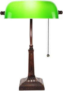 Clayre & Eef Groene Bureaulamp Groen 26*16*40 Cm E27 max 1*40w 5ll-5685