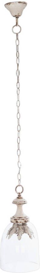 Clayre & Eef hanglamp compleet ø 21x43 cm e27 max. W wit transparant ijzer