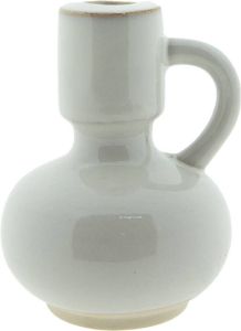 Clayre & Eef Kandelaar 14 cm Beige Porselein Kaarsenstandaard Beige Kaarsenstandaard
