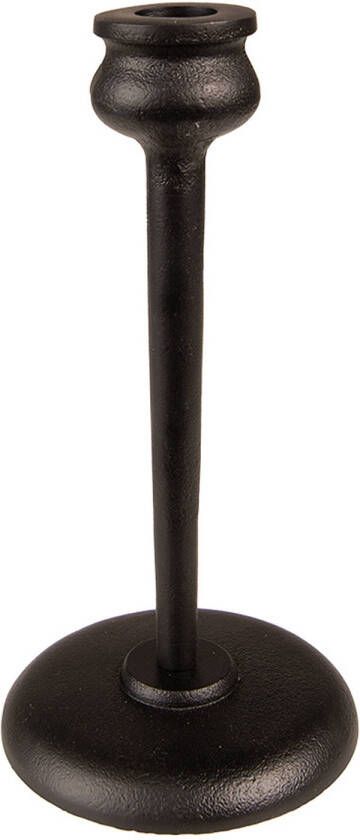 Clayre & Eef Kandelaar 21 cm Zwart Aluminium Kaarsenstandaard Zwart Kaarsenstandaard