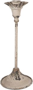 Clayre & Eef Kandelaar 27 cm Beige Ijzer Kaarsenstandaard Beige Kaarsenstandaard