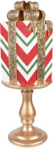 Clayre & Eef Kerstdecoratie Beeld Cadeau 46 cm Goudkleurig Polyresin Goudkleurig