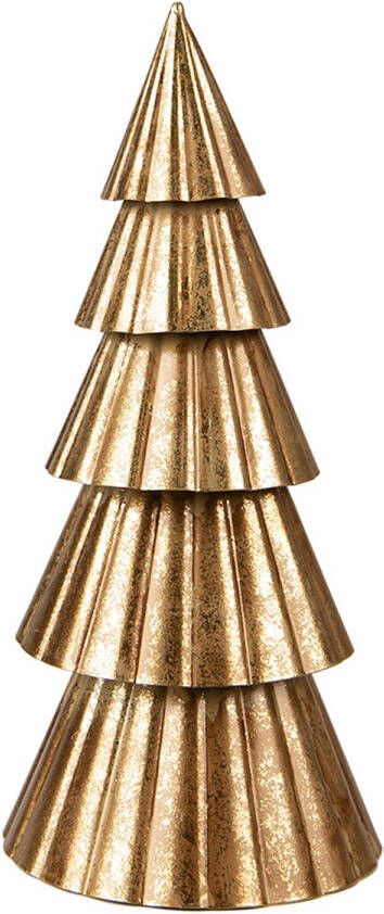 Clayre & Eef Kerstdecoratie Kerstboom 30 Cm Goudkleurig Ijzer Decoratief Figuur Decoratieve Accessoires Woonaccessoires