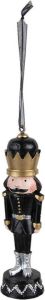 Clayre & Eef Kerstdecoratie Notenkraker 12 cm Zwart Kunststof Decoratief Figuur Decoratieve Accessoires Woonaccessoires