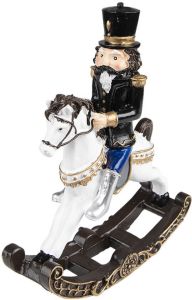 Clayre & Eef Kerstdecoratie Notenkraker 18 cm Zwart Kunststof Decoratief Figuur Decoratieve Accessoires Woonaccessoires
