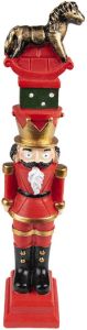 Clayre & Eef Kerstdecoratie Notenkraker 23 cm Rood Kunststof Decoratief Figuur Decoratieve Accessoires Woonaccessoires