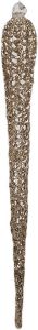 Clayre & Eef Kersthanger Ijspegel 30 cm Goudkleurig Glas Kerstboomversiering Goudkleurig Kerstboomversiering
