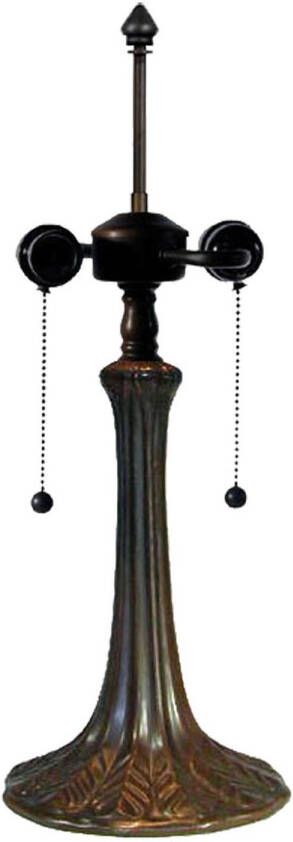 Clayre & Eef LumiLamp Lampenvoet Tafellamp Tiffany Ø 17x52 cm Bruin Kunststof Lampvoet Bruin Lampvoet