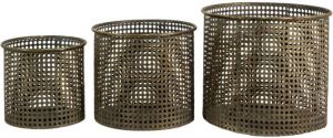 Clayre & Eef Koperkleurig Windlicht (3) Ø 33*27 Ø 27*23 Ø 21*19 cm 6Y4531