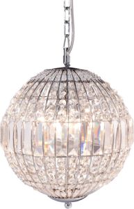 Clayre & Eef Kroonluchter Ø 30x38|160 cm Zilverkleurig Metaal Glas