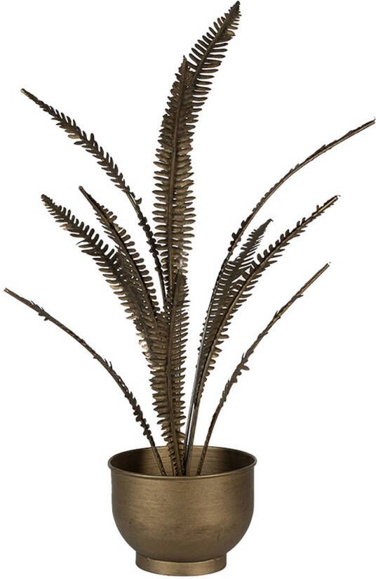 Clayre & Eef Kunstplant 63 cm Goudkleurig Ijzer Decoratie plant Goudkleurig Decoratie plant
