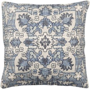 Clayre & Eef Kussenhoes 50x50 cm Blauw Grijs Katoen Vierkant Sierkussenhoes Kussen hoes Blauw Sierkussenhoes Kussen